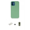 MARSİLYAN™- iPhone 12 Kılıf Zirve Modern Özel Seri - Siyah Joko Magic 5D Hayalet Cam + Renkli Kamera Lens Koruma Cam - SI