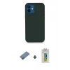 MARSİLYAN™- iPhone 12 Kılıf Zirve Modern Özel Seri - Siyah Polymer Nano Ekran Koruyucu + Shine Kamera Lens Koruma Cam - GI