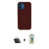MARSİLYAN™- iPhone 12 Kılıf Zirve Modern Özel Seri - Siyah Polymer Nano Ekran Koruyucu + Kamera Lens Koruma Cam - SF