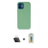 MARSİLYAN™- iPhone 12 Kılıf Zirve Modern Özel Seri - Siyah Polymer Nano Ekran Koruyucu + Kamera Lens Koruma Cam - SF