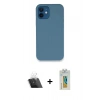 MARSİLYAN™- iPhone 12 Kılıf Zirve Modern Özel Seri - Siyah Polymer Nano Ekran Koruyucu + Kamera Lens Koruma Cam - SF