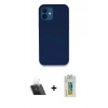 MARSİLYAN™- iPhone 12 Kılıf Zirve Modern Özel Seri - Siyah Polymer Nano Ekran Koruyucu + Kamera Lens Koruma Cam - SF
