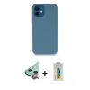 MARSİLYAN™- iPhone 12 Kılıf Zirve Modern Özel Seri - Siyah Polymer Nano Ekran Koruyucu + Kırmızı Raze Metal Kamera Lens