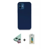 MARSİLYAN™- iPhone 12 Kılıf Zirve Modern Özel Seri - Siyah Polymer Nano Ekran Koruyucu + Kırmızı Raze Metal Kamera Lens