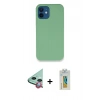 MARSİLYAN™- iPhone 12 Kılıf Zirve Modern Özel Seri - Siyah Polymer Nano Ekran Koruyucu + Kırmızı Raze Metal Kamera Lens