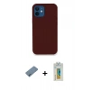 MARSİLYAN™- iPhone 12 Kılıf Zirve Modern Özel Seri - Siyah Polymer Nano Ekran Koruyucu + Shine Kamera Lens Koruma Cam - MI