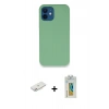 MARSİLYAN™- iPhone 12 Kılıf Zirve Modern Özel Seri - Siyah Polymer Nano Ekran Koruyucu + Renkli Kamera Lens Koruma Cam - PE