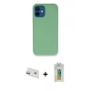 MARSİLYAN™- iPhone 12 Kılıf Zirve Modern Özel Seri - Siyah Polymer Nano Ekran Koruyucu + Rainbow Kamera Lens Koruma Cam - MR