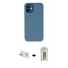 MARSİLYAN™- iPhone 12 Kılıf Zirve Modern Özel Seri - Siyah Polymer Nano Ekran Koruyucu + Rainbow Kamera Lens Koruma Cam - MR