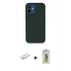 MARSİLYAN™- iPhone 12 Kılıf Zirve Modern Özel Seri - Siyah Polymer Nano Ekran Koruyucu + Renkli Kamera Lens Koruma Cam - YL
