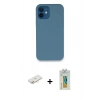 MARSİLYAN™- iPhone 12 Kılıf Zirve Modern Özel Seri - Siyah Polymer Nano Ekran Koruyucu + Renkli Kamera Lens Koruma Cam - YL
