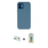 MARSİLYAN™- iPhone 12 Kılıf Zirve Modern Özel Seri - Siyah Polymer Nano Ekran Koruyucu + Rainbow Kamera Lens Koruma Cam - YL