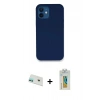 MARSİLYAN™- iPhone 12 Kılıf Zirve Modern Özel Seri - Siyah Polymer Nano Ekran Koruyucu + Rainbow Kamera Lens Koruma Cam - YL