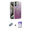 MARSİLYAN™- iPhone 12 Kılıf Zirve Modern Prime - Siyah Bilvis 5in1 3D Magic Cam Ekran Koruyucu + Shine Kamera Lens Koruma Cam - PE