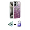MARSİLYAN™- iPhone 12 Kılıf Zirve Modern Prime - Siyah Bilvis 5in1 5D Magic Hayalet Cam Ekran Koruyucu + Mavi Raze Metal Kamera Lens