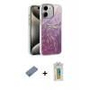 MARSİLYAN™- iPhone 12 Kılıf Zirve Modern Prime - Siyah Polymer Nano Ekran Koruyucu + Shine Kamera Lens Koruma Cam - GS