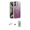 MARSİLYAN™- iPhone 12 Kılıf Zirve Modern Prime - Siyah Polymer Nano Ekran Koruyucu + Renkli Kamera Lens Koruma Cam - SI