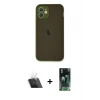 MARSİLYAN™- iPhone 12 Mini Kılıf Ahenk Çizgi Serisi - Şeffaf 360 Full Body Arka Koruyucu + Kamera Lens Koruma Cam - SF