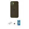 MARSİLYAN™- iPhone 12 Mini Kılıf Ahenk Çizgi Serisi - Şeffaf Royal Nano Ekran Koruyucu + Renkli Kamera Lens Koruma Cam - TU