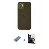 MARSİLYAN™- iPhone 12 Mini Kılıf Ahenk Çizgi Serisi - Şeffaf Temperli Cam Ekran Koruyucu + Pembe Shine Kamera Lens Koruma Cam