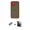 MARSİLYAN™- iPhone 12 Mini Kılıf Ahenk Çizgi Serisi - Şeffaf Temperli Cam Ekran Koruyucu + Shine Kamera Lens Koruma Cam - SABE