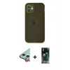 MARSİLYAN™- iPhone 12 Mini Kılıf Ahenk Çizgi Serisi - Siyah 360 Mat Full Body Arka Koruyucu + Raze Metal Kamera Lens - KI