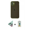MARSİLYAN™- iPhone 12 Mini Kılıf Ahenk Çizgi Serisi - Siyah Polymer Nano Ekran Koruyucu + Raze Metal Kamera Lens - KI