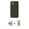 MARSİLYAN™- iPhone 12 Mini Kılıf Ahenk Çizgi Serisi - Siyah Polymer Nano Ekran Koruyucu + Raze Metal Kamera Lens - MI