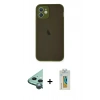 MARSİLYAN™- iPhone 12 Mini Kılıf Ahenk Çizgi Serisi - Siyah Polymer Nano Ekran Koruyucu + Raze Metal Kamera Lens - YL