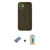 MARSİLYAN™- iPhone 12 Mini Kılıf Ahenk Çizgi Serisi - Siyah Polymer Nano Ekran Koruyucu + Shine Kamera Lens Koruma Cam - GI