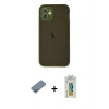 MARSİLYAN™- iPhone 12 Mini Kılıf Ahenk Çizgi Serisi - Siyah Polymer Nano Ekran Koruyucu + Shine Kamera Lens Koruma Cam - MI