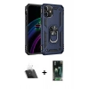 MARSİLYAN™- iPhone 12 Mini Kılıf Ahenk Klasik Koleksiyonu - Şeffaf 360 Full Body Arka Koruyucu + Kamera Lens Koruma Cam - SF