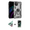 MARSİLYAN™- iPhone 12 Mini Kılıf Ahenk Klasik Koleksiyonu - Şeffaf 360 Full Body Arka Koruyucu + Raze Metal Kamera Lens - KI