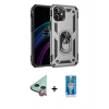MARSİLYAN™- iPhone 12 Mini Kılıf Ahenk Klasik Koleksiyonu - Şeffaf Royal Nano Ekran Koruyucu + Raze Metal Kamera Lens - KI