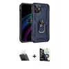 MARSİLYAN™- iPhone 12 Mini Kılıf Ahenk Klasik Koleksiyonu - Şeffaf Temperli Cam Ekran Koruyucu + Kamera Lens Koruma Cam - SF