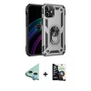 MARSİLYAN™- iPhone 12 Mini Kılıf Ahenk Klasik Koleksiyonu - Şeffaf Temperli Cam Ekran Koruyucu + Raze Metal Kamera Lens - MI