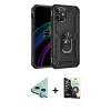 MARSİLYAN™- iPhone 12 Mini Kılıf Ahenk Klasik Koleksiyonu - Şeffaf Temperli Cam Ekran Koruyucu + Raze Metal Kamera Lens - MI