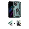 MARSİLYAN™- iPhone 12 Mini Kılıf Ahenk Klasik Koleksiyonu - Şeffaf Temperli Cam Ekran Koruyucu + Raze Metal Kamera Lens - KI