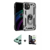 MARSİLYAN™- iPhone 12 Mini Kılıf Ahenk Klasik Koleksiyonu - Şeffaf Temperli Cam Ekran Koruyucu + Raze Metal Kamera Lens - YL