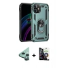 MARSİLYAN™- iPhone 12 Mini Kılıf Ahenk Klasik Koleksiyonu - Şeffaf Temperli Cam Ekran Koruyucu + Raze Metal Kamera Lens - YL