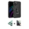MARSİLYAN™- iPhone 12 Mini Kılıf Ahenk Klasik Koleksiyonu - Şeffaf Temperli Cam Ekran Koruyucu + Raze Metal Kamera Lens - YL