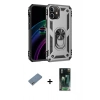MARSİLYAN™- iPhone 12 Mini Kılıf Ahenk Klasik Koleksiyonu - Siyah 360 Mat Full Body Arka Koruyucu + Shine Kamera Lens Koruma Cam - GS