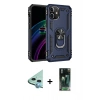 MARSİLYAN™- iPhone 12 Mini Kılıf Ahenk Klasik Koleksiyonu - Siyah 360 Mat Full Body Arka Koruyucu + Raze Metal Kamera Lens - MI