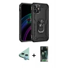 MARSİLYAN™- iPhone 12 Mini Kılıf Ahenk Klasik Koleksiyonu - Siyah 360 Mat Full Body Arka Koruyucu + Raze Metal Kamera Lens - MI