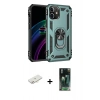 MARSİLYAN™- iPhone 12 Mini Kılıf Ahenk Klasik Koleksiyonu - Siyah 360 Mat Full Body Arka Koruyucu + Renkli Kamera Lens Koruma Cam - YL