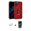 MARSİLYAN™- iPhone 12 Mini Kılıf Ahenk Klasik Koleksiyonu - Siyah 360 Mat Full Body Arka Koruyucu + Renkli Kamera Lens Koruma Cam - SI