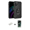 MARSİLYAN™- iPhone 12 Mini Kılıf Ahenk Klasik Koleksiyonu - Siyah 360 Mat Full Body Arka Koruyucu + Renkli Kamera Lens Koruma Cam - SI