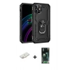 MARSİLYAN™- iPhone 12 Mini Kılıf Ahenk Klasik Koleksiyonu - Siyah 360 Mat Full Body Arka Koruyucu + Renkli Kamera Lens Koruma Cam - YL