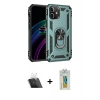 MARSİLYAN™- iPhone 12 Mini Kılıf Ahenk Klasik Koleksiyonu - Siyah Polymer Nano Ekran Koruyucu + Kamera Lens Koruma Cam - SF