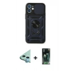 MARSİLYAN™- iPhone 12 Mini Kılıf Ahenk Klasik - Şeffaf 360 Full Body Arka Koruyucu + Raze Metal Kamera Lens - MI